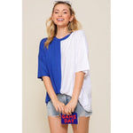 Game Day Colorblock Top Blue/White