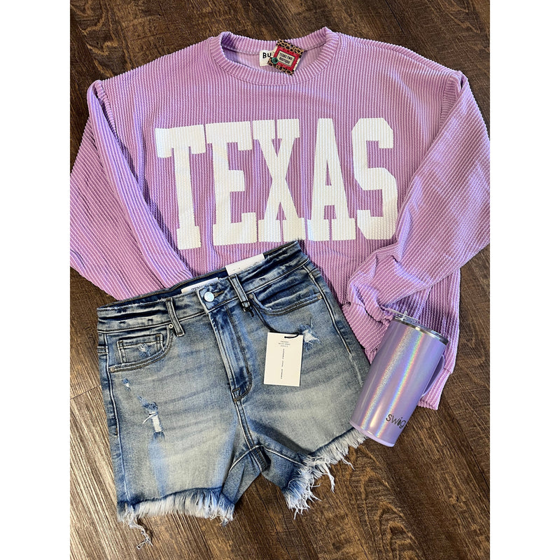 Texas Corded Sweatshirt in Lilac