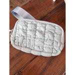 Quilted Belt Bags in Light Blue
