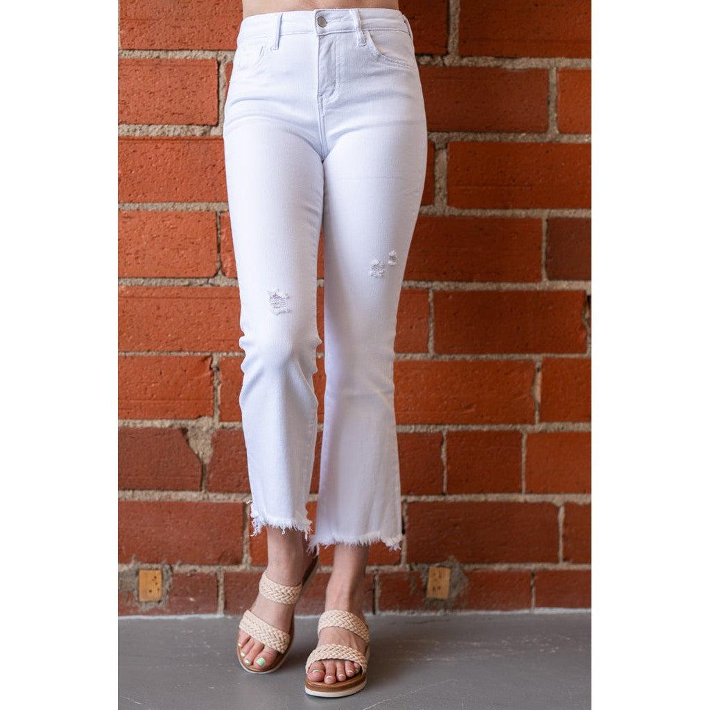 Vervet Optic White Ankle Bootcut Jeans (25-32)