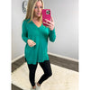 Kelly Green V Neck Lightweight Sweater