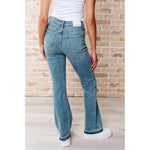 Judy Blue Isla Mid Rise Distressed Released Hem Bootcut Jeans