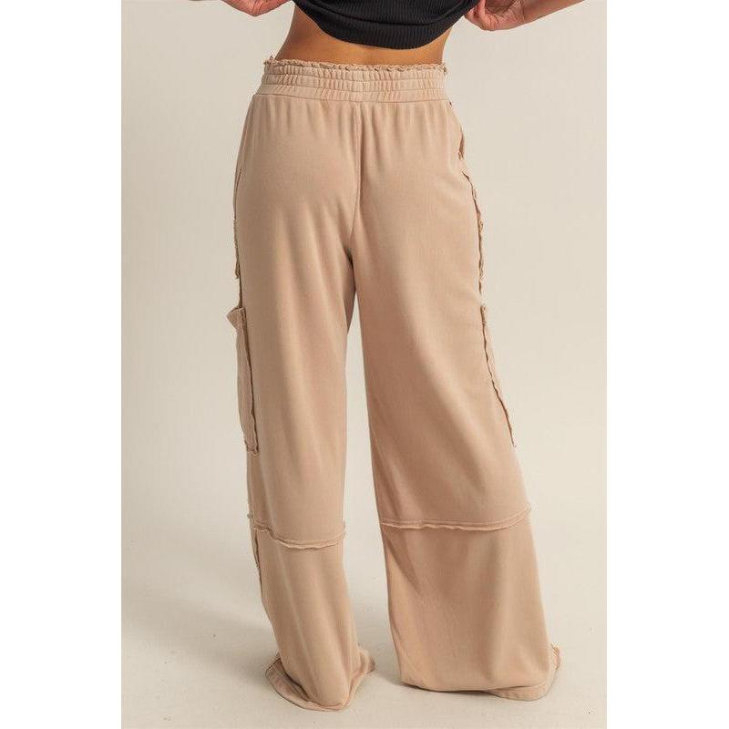 Light Taupe Oversized Utility Sweats