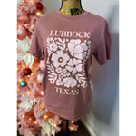 Custom Lubbock Texas Tonal Retro Floral Tee (S-2XL)