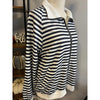 Navy and White Striped Casual Jacket (S-XL)