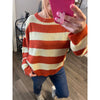 Pumpkin and Oat Striped Sweater