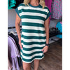 That's So Chic Striped Dress in Forest