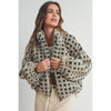 Taupe Checkered Fuzzy Sherpa Jacket