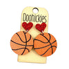 2" Custom Heart Basketball Earrings (Red or Black)