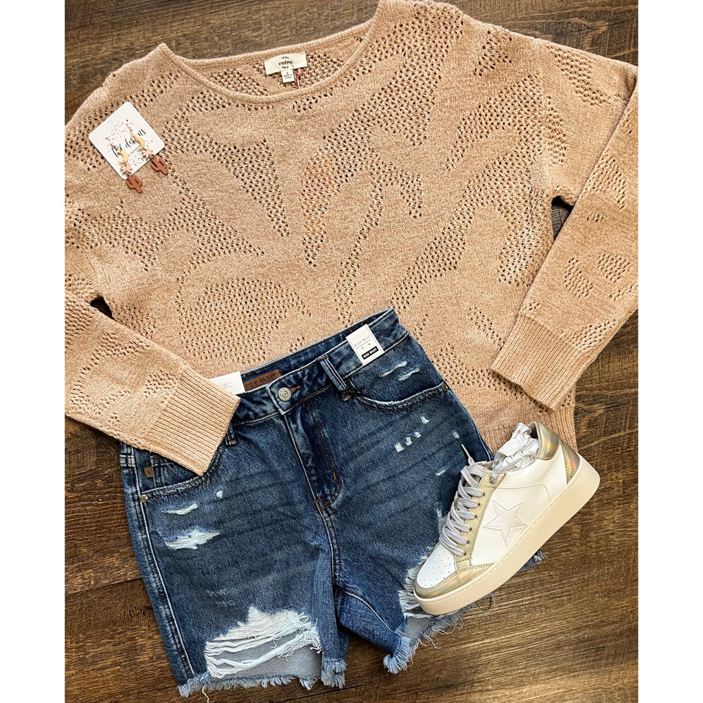 Maren Entro Knit Top in Taupe