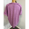 Light Plum Soft Hacci V Neck Top (S-XL)