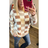 Salty Wave Mocha Checked Soft Sweater (S-2XL)