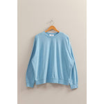 Mineral Wash Soft Oversized Crew Neck (Blue or Black)