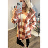 Cozy Plaid Sherpa Hoodie Cardigan (Grey or Mauve)