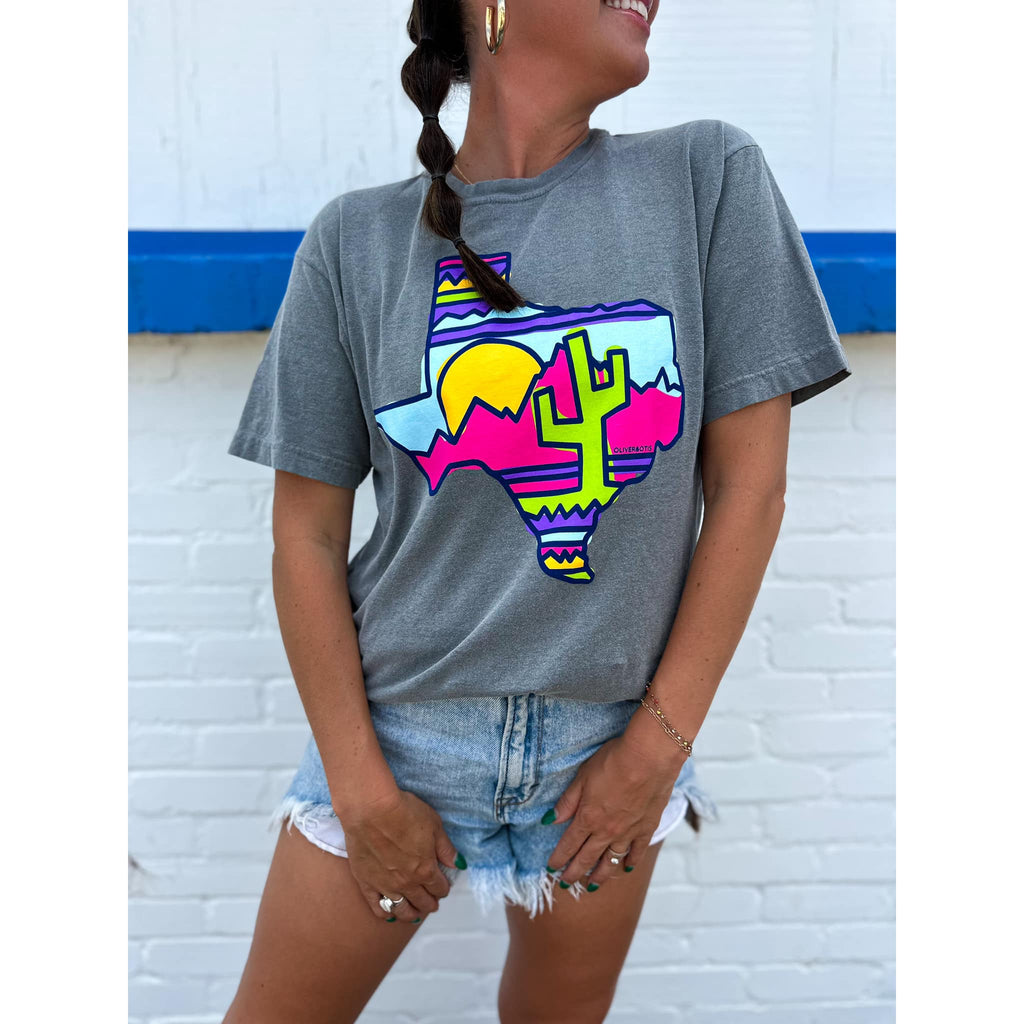 Sunset Texas Graphic Tee (Pink or Grey) Preorder