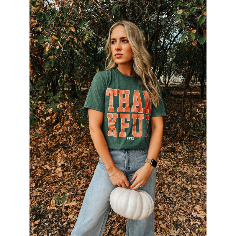 Rose Gold Glitter Thankful Tee (Small to 2XL)