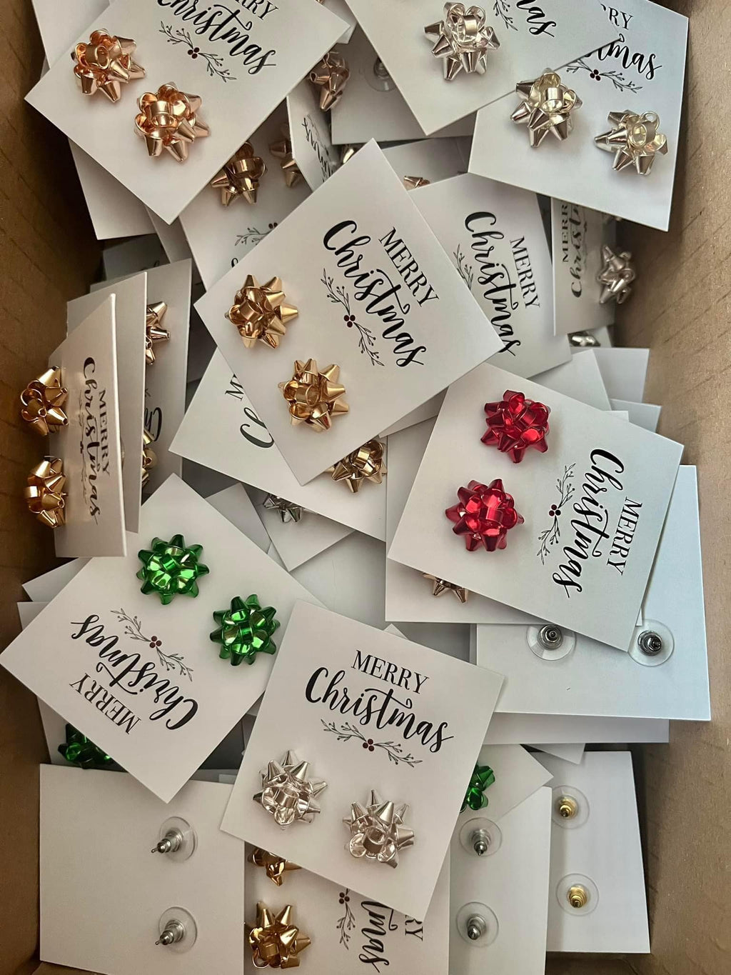 Christmas Bow Earrings (Choose Your Color)