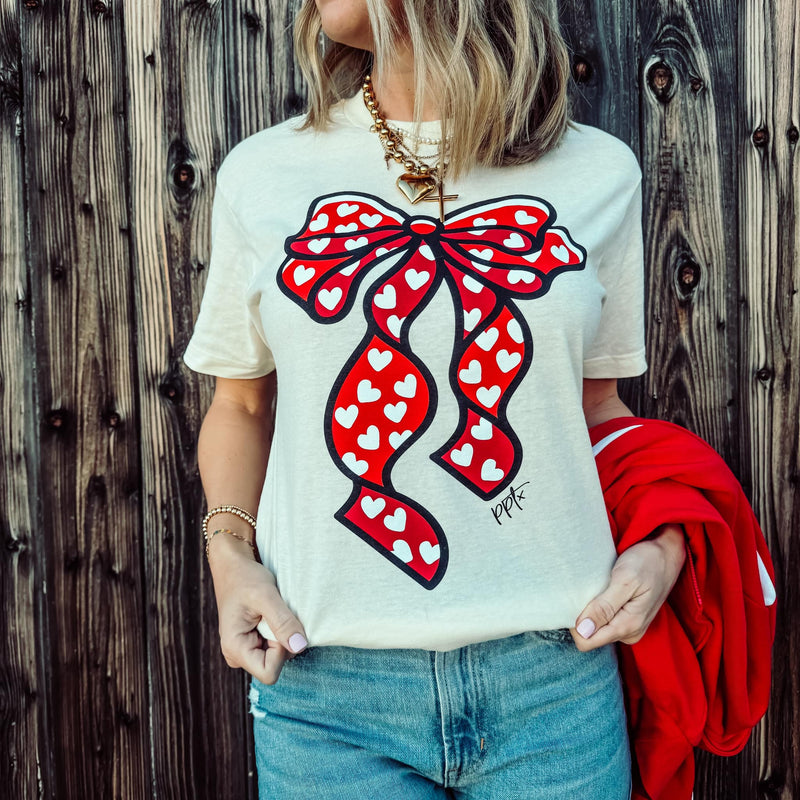 Big Heart Bow Graphic Tee (S-3XL)