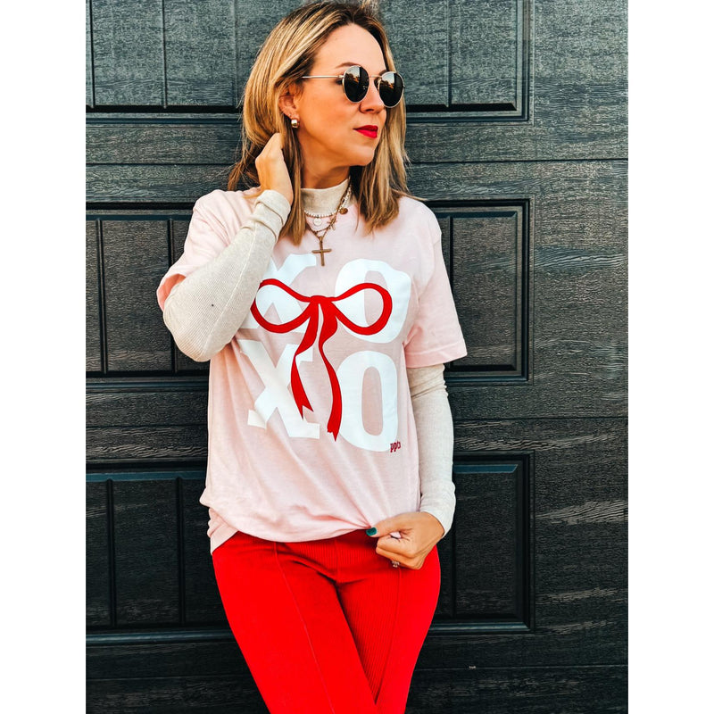 XOXO Bow Graphic Tee (Small to 2XL)