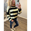 Black and Oat Striped Sweater