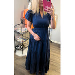 Entro Navy Midi Dress