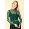 Sheer Mesh Lace Layering Top (Wine or Forest)