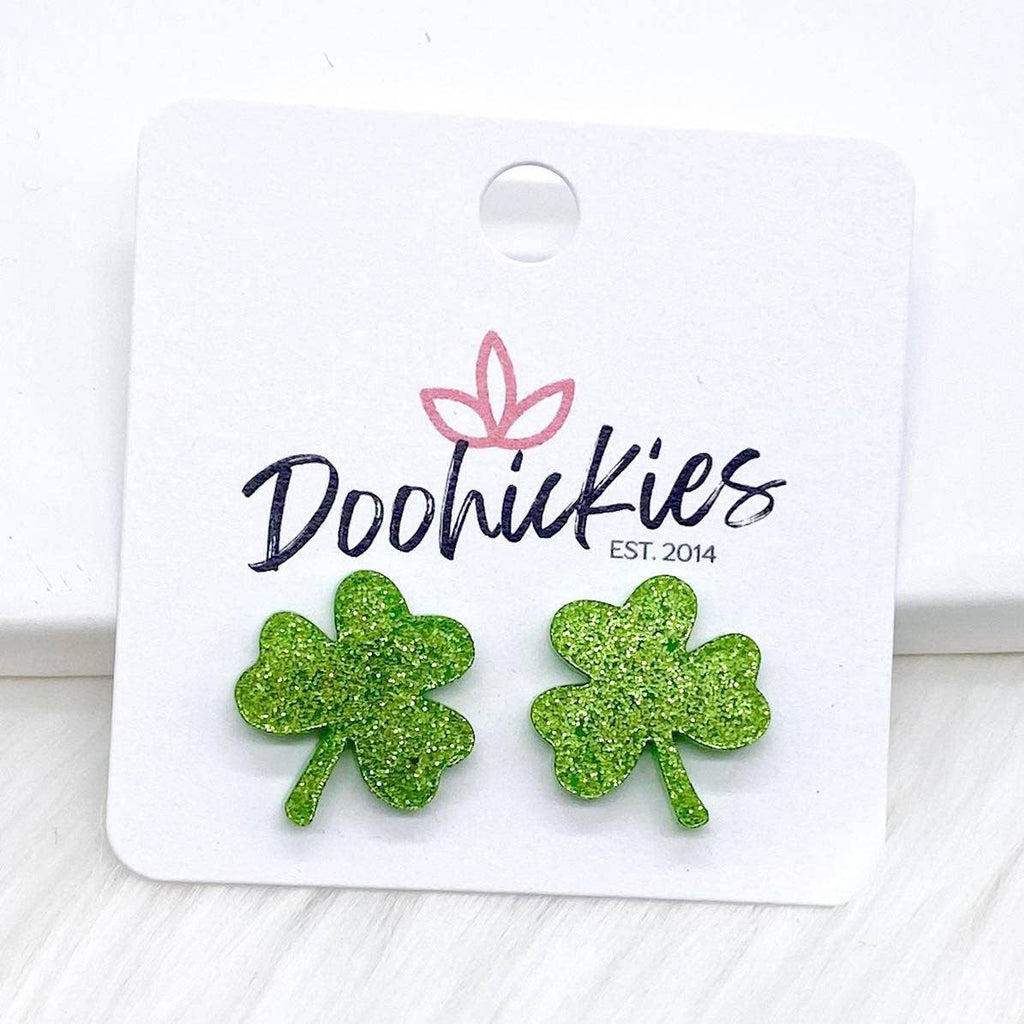 16mm Acrylic Clover Stud Earrings (3 Colors to choose from)