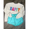 HAPPY Sequin Patch Pullover (S-XL)