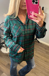 Hunter Green Plaid Oversized Flannel