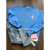 Pink Chenille Patch Cross Sweatshirt (Small to 2XL)