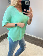 Mint Short Sleeve Sweater Top (S-XL)