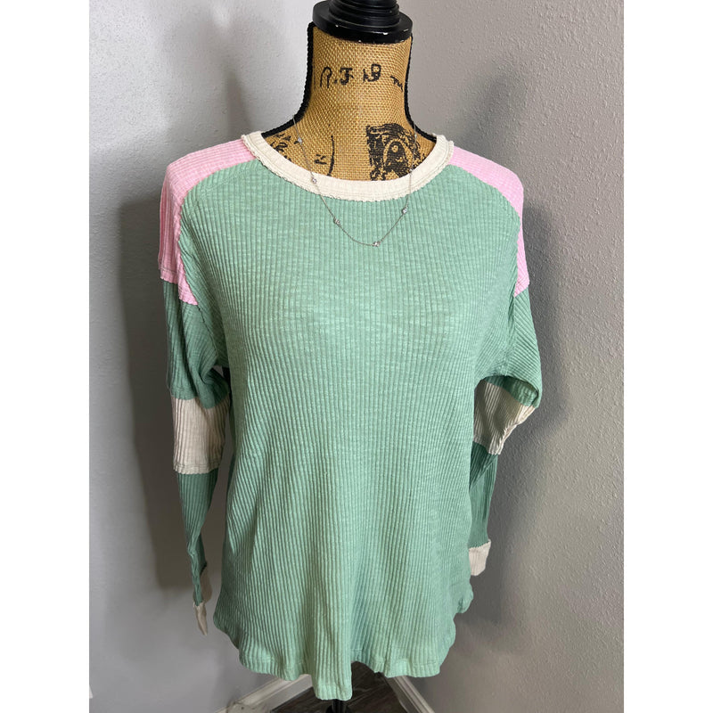 Spring Forward Color Block Long Sleeve Top