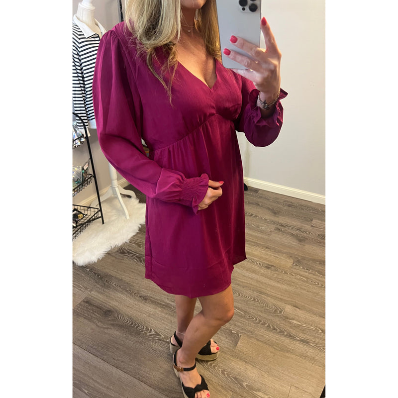 Kori Dark Magenta Chiffon Dress