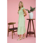 Flutter Sleeve Midi Dress in Sage