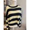 Black and Oat Striped Sweater