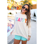 HAPPY Sequin Patch Pullover (S-XL)