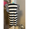 Black and White Striped Ruffled Sleeve Dress