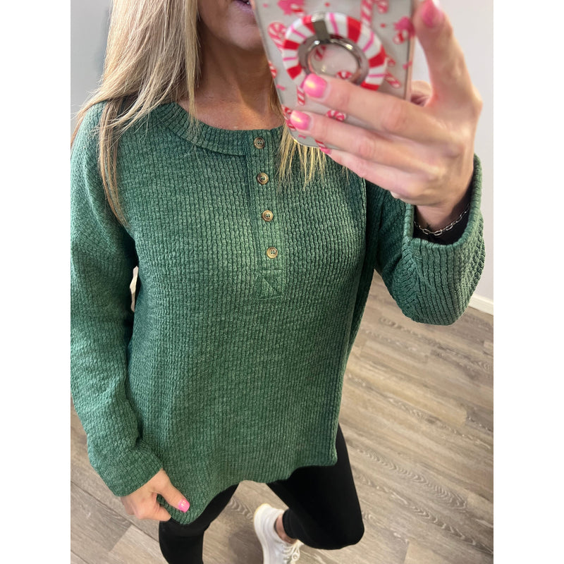 Hunter Green Henley Top