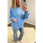 Mineral Wash Soft Oversized Crew Neck (Blue or Black)