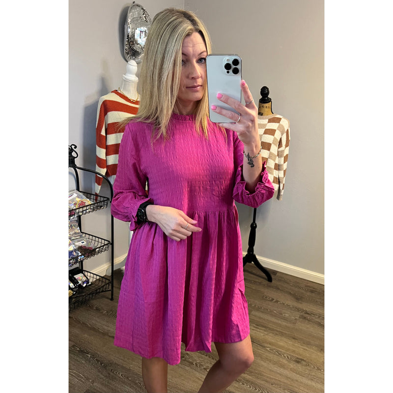 Kori Magenta Soft Texture Fall Dress