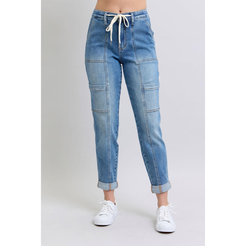 Clayton High Rise Cuffed Cargo Denim Jogger (0-24W)