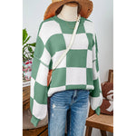 {PREORDER} Green and White Checker Sweater (S-XL)