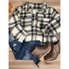 Forest Green Plaid Button Sherpa