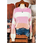 {PREORDER} Colorblock Textured Knit Bubble Sleeve Sweater (S-XL)