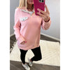 Light Pink Diamond Quilted Pullover