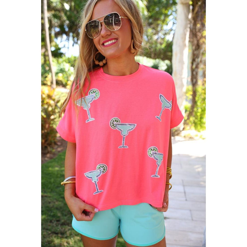 Margaritaville Sequin Patch Top (S-XL)