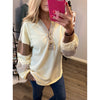 Ivory and Mocha Color Block Casual Top