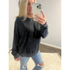 Mineral Wash Soft Oversized Crew Neck (Blue or Black)