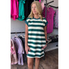 That's So Chic Striped Dress in Forest