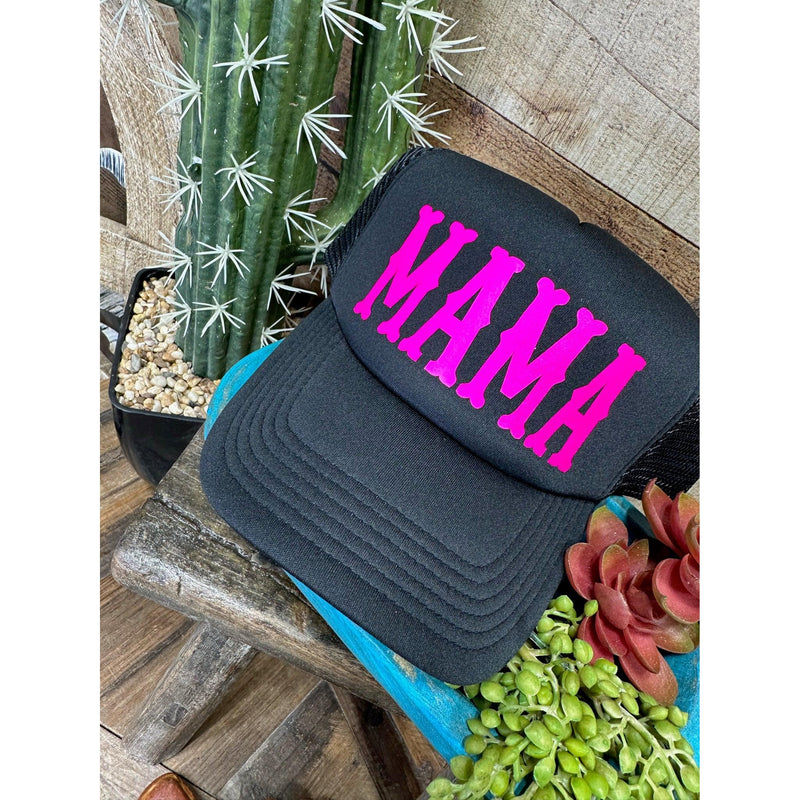 Mama Trucker Cap with Pink Vinyl or Glitter